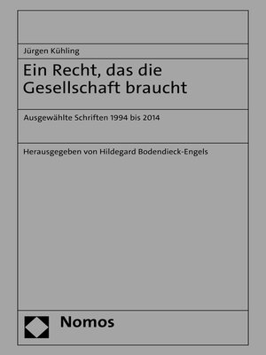 cover image of Ein Recht, das die Gesellschaft braucht